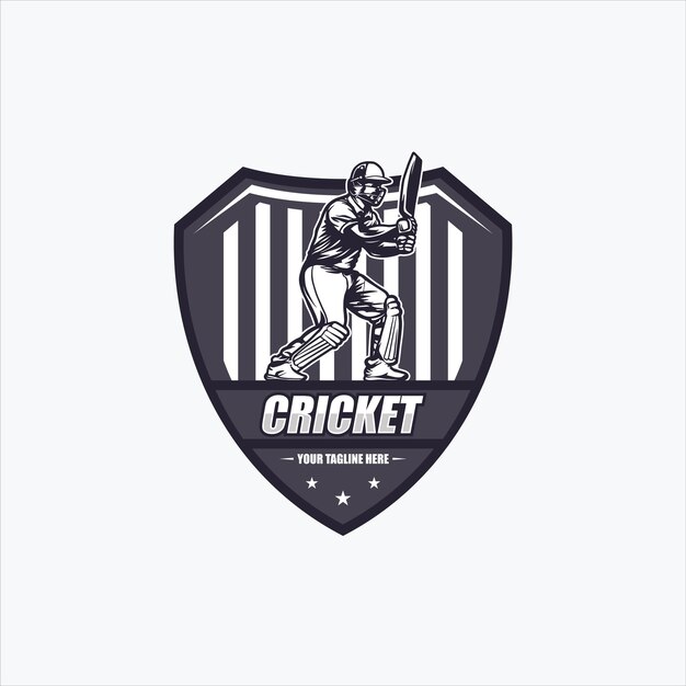 Cricket player logo design inspiration
