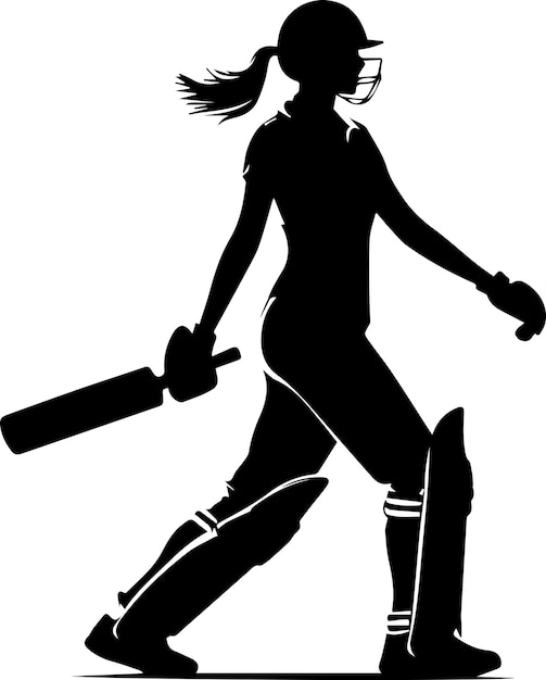 Vector cricket player vector silhouette 13