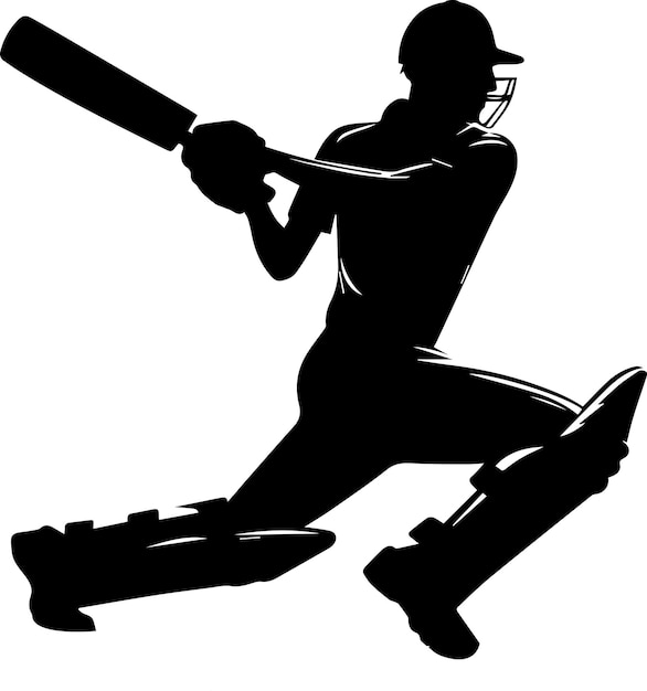 cricket player vector silhouette 8