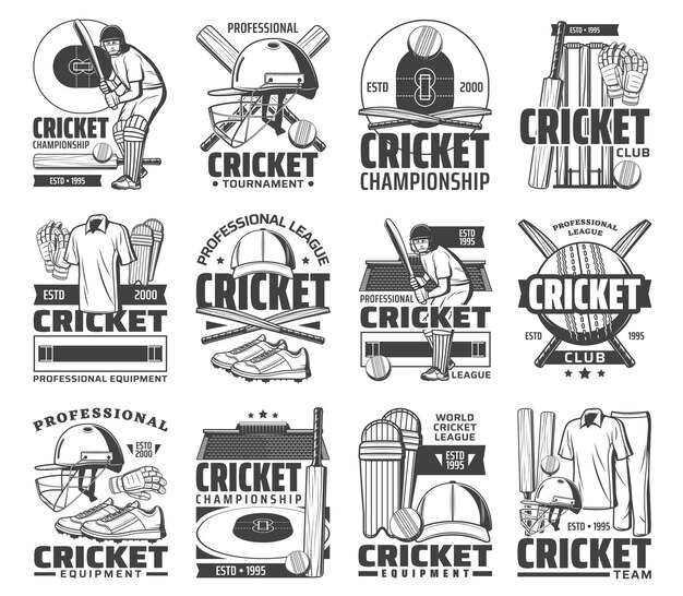 Cricket sport game icons