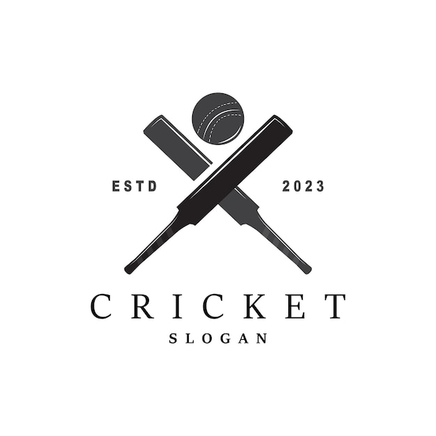 Cricket Sport Logo Design Vector Illustrator Template