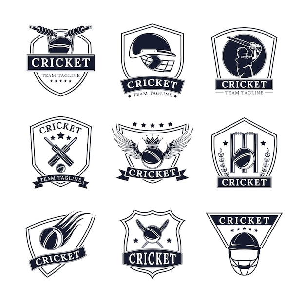 Cricket Sport Logo Template Collectie
