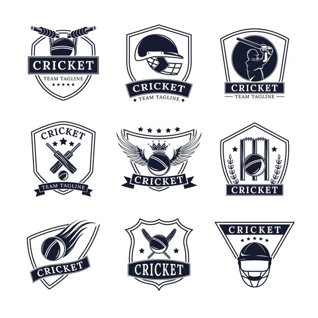 Collezione di modelli di logo sportivo per il cricket