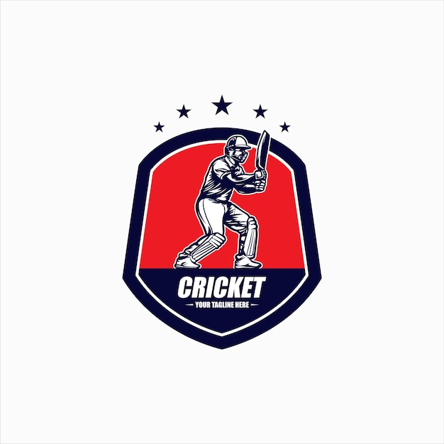 Disegno del modello del logo dello sport del cricket