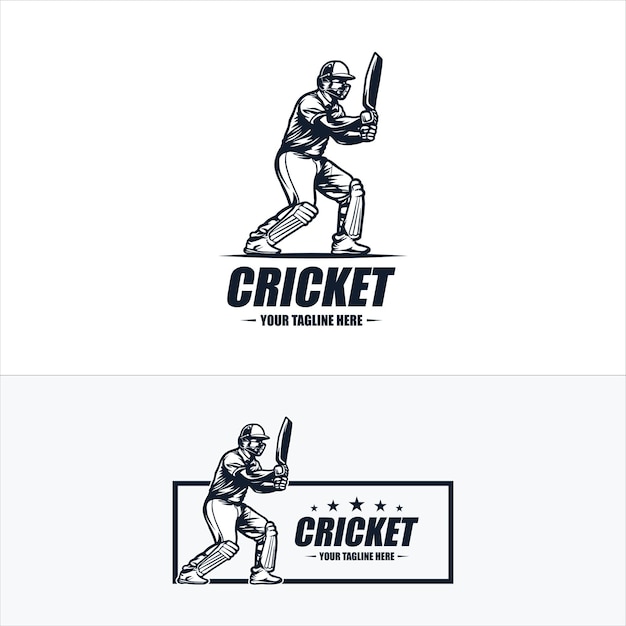 Disegno del modello del logo dello sport del cricket