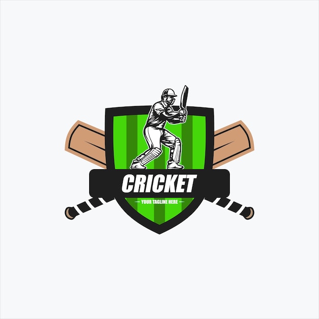 クリケットスポーツのロゴのテンプレートデザイン
