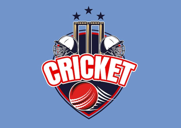 Vettore vettore del logo dello sport del cricket