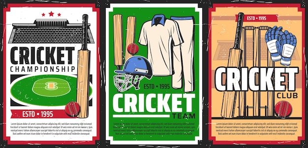 Cricket sportstadion en spelapparatuur