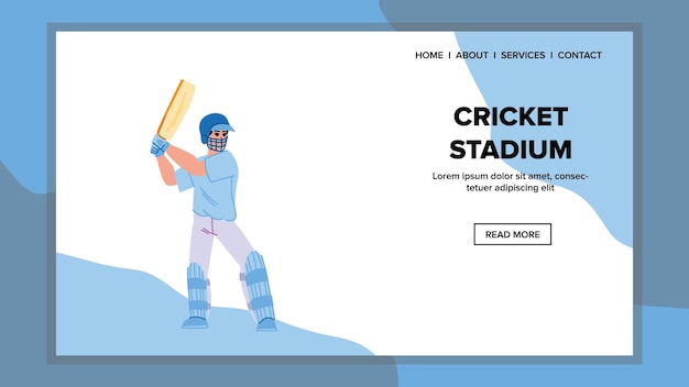 Cricket stadium vector