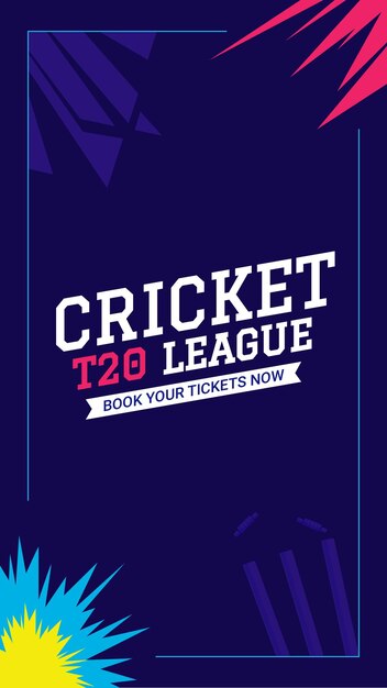 Cricket T20 League portrait template design