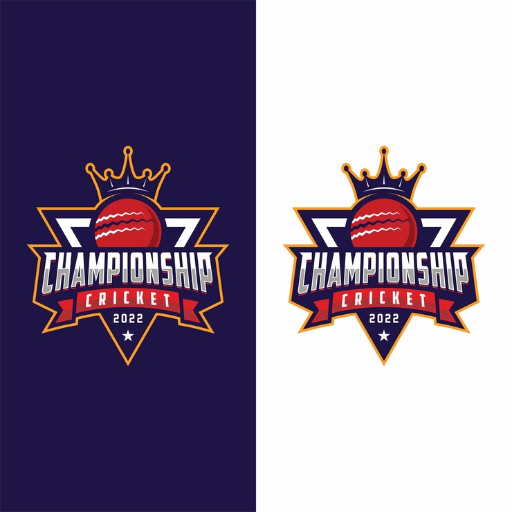 Vector cricket tournament logo in modern minimalist style