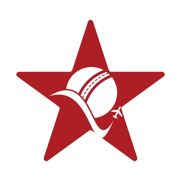 Cricket travel star shape vector logo design