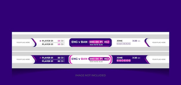 Vector cricket wereldbeker 2023 tv-scorebord modern vormenontwerp