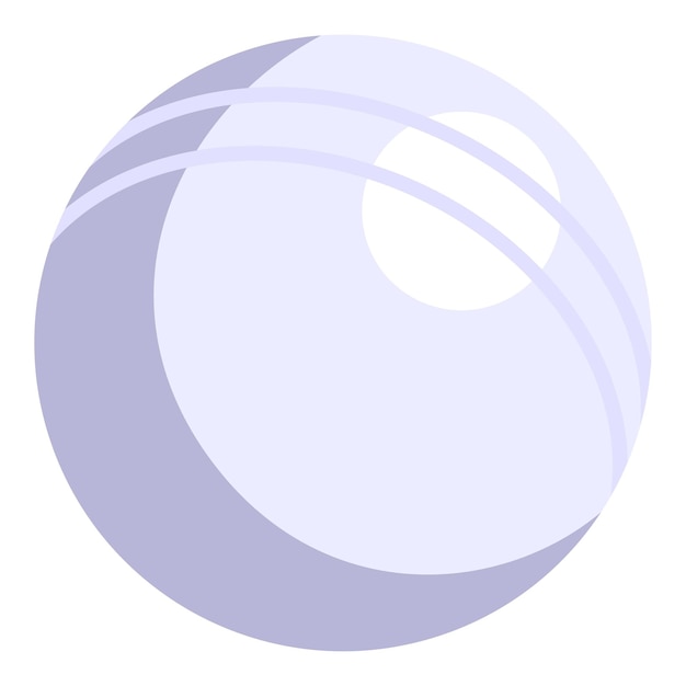Икона белого мяча для крикета карикатура на белый вектор мяча для веб-дизайна, изолированная на белом фоне