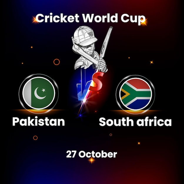 Vector cricket world cup pakistan vc south africa 27 october