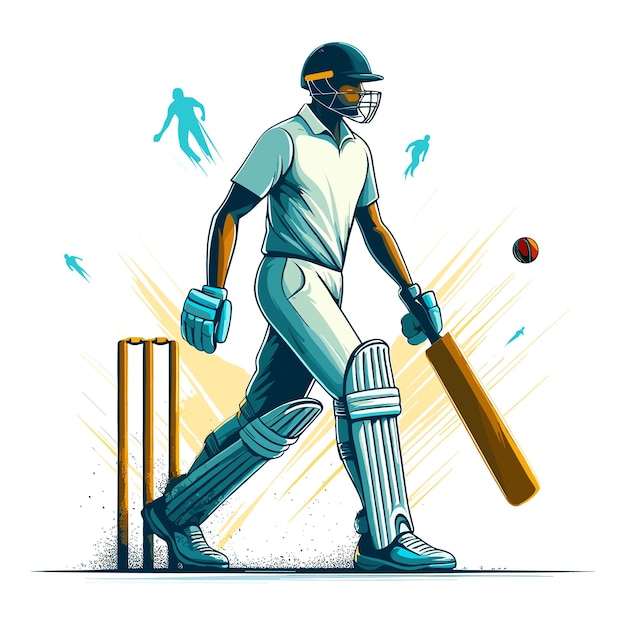 cricketer vector illustratie