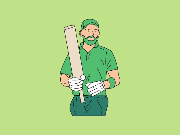 cricketspeler Illustratie