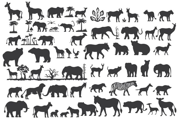 Cricut Animal Silhouette vector Mega Bundle