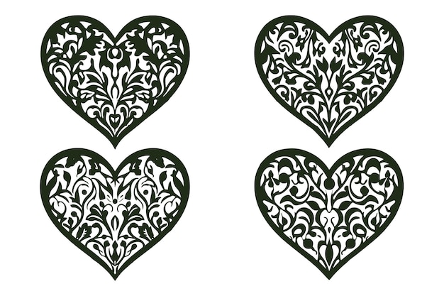 Vector cricut valentine hart vector bundel