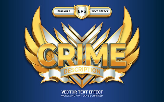 Crime Badge with Editable Text Effect and Golden Style