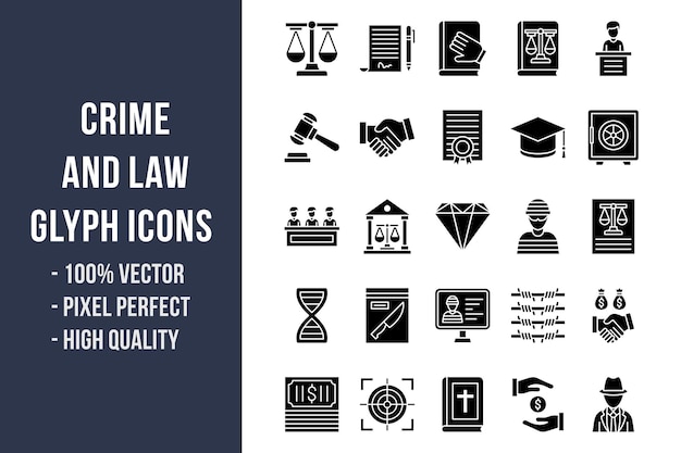 Crime and Law Glyph Icons