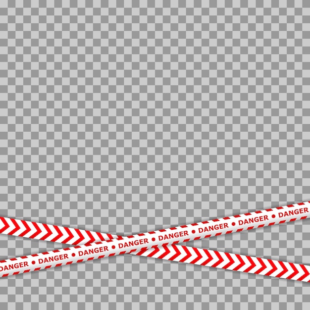 Crime line tape. Police danger caution vector red barrier. Warning tapes.