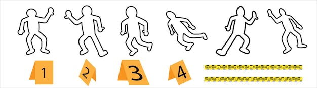 crime scene evidence accident mark body silhouette