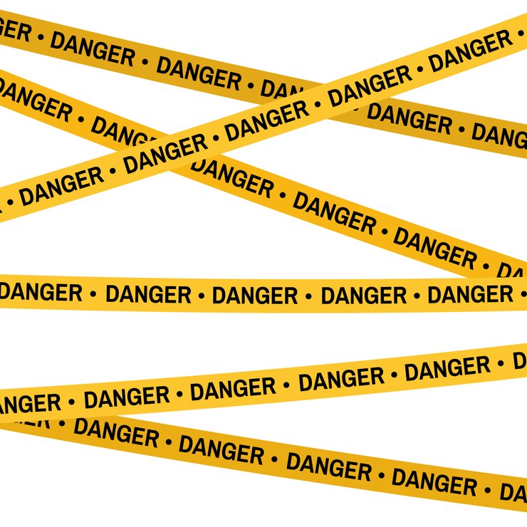 Vector crime scene yellow tape, police line do not cross tape. cartoon flat-style.