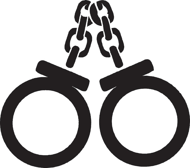 Criminal apprehension handcuffs vector icon design