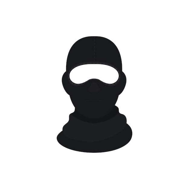 Criminal mask black icon vector illustration