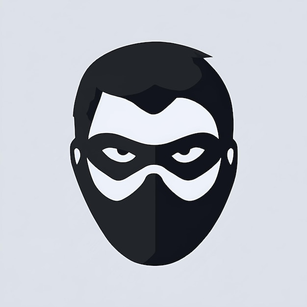 ベクトル 刑事マスク泥棒男の顔強盗アイコン盗賊ベクトル イラスト スタイルはフラットの象徴的なシンボルです
