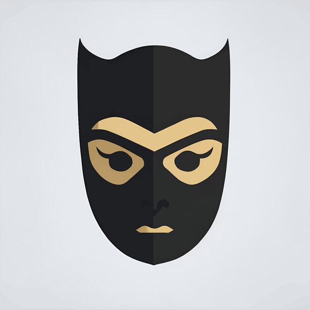 Преступник вор в маске человек лицо грабителя икона бандитский векторный стиль иллюстрации - плоский знаковый символ