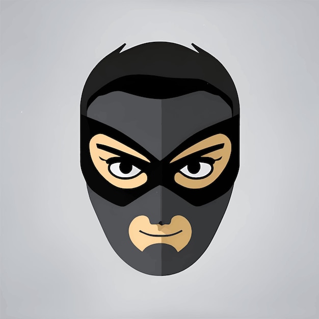 Criminal masked thief man face robber icon Bandit Vector illustration style is flat iconic symbol