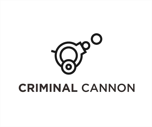 Crimineel kanon logo ontwerp vectorillustratie