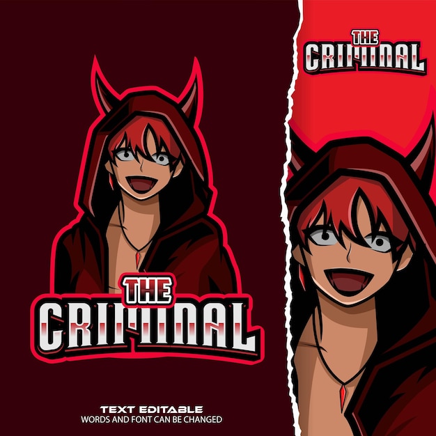 Criminele esport logo premium vector