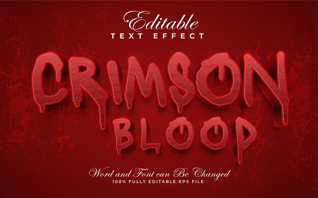 Crimson Blood bewerkbare tekst-effect in angstaanjagende stijl