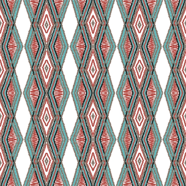 Crimson boho tie dye. dip tribal vector seamless pattern