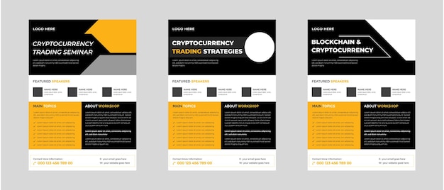 ベクトル criptocurrency 取引イベント チラシ criptocurrency コンセプト チラシ テンプレート 仮想 criptocurrency チラシ ポスター ベクトルの概念