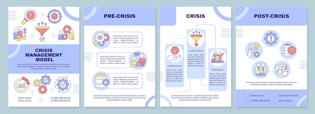 Crisis communication purple brochure template