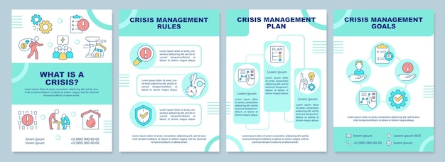 Crisismanagement proces turquoise brochure sjabloon