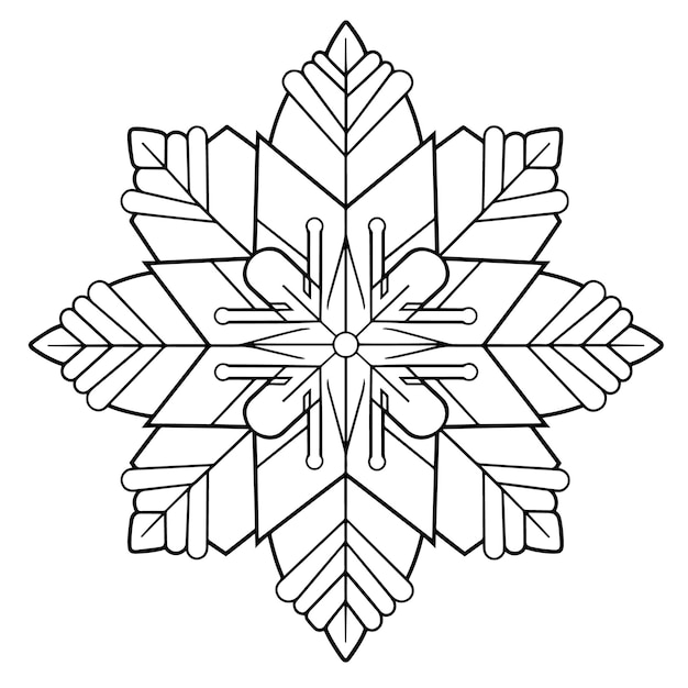 Vector crisp snowflake icon in minimalist vector style