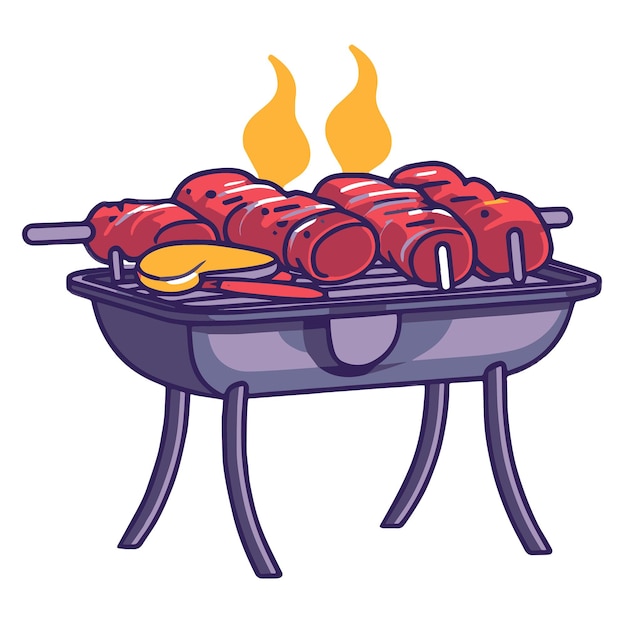 Vettore illustrazione vettoriale nitida di un'icona di barbecue ideale per imballaggi alimentari o grafica culinaria