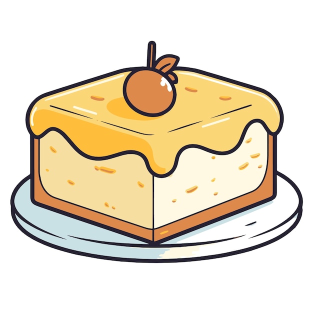 Vector crisp vector illustration of a butter cake icon ideal for food packaging or culinary designs