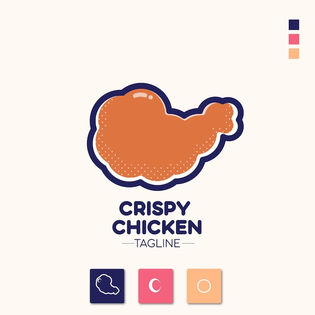 Иллюстрация логотипа хрустящей курицы
