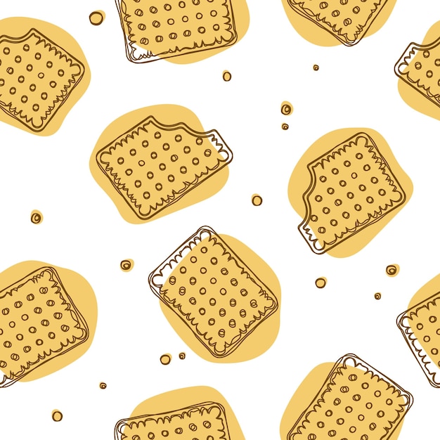 Crispy Crackers seamless texture in yellow colors