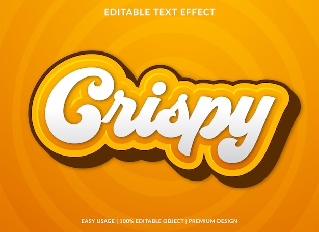 crispy text effect template with abstract style use for business logo and brand