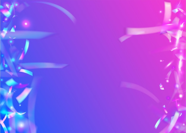 Vector cristal confetti. iridescent background. light glitter. pink retro texture. fiesta foil