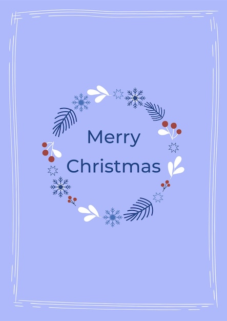 Vector cristmas card congratulation blue