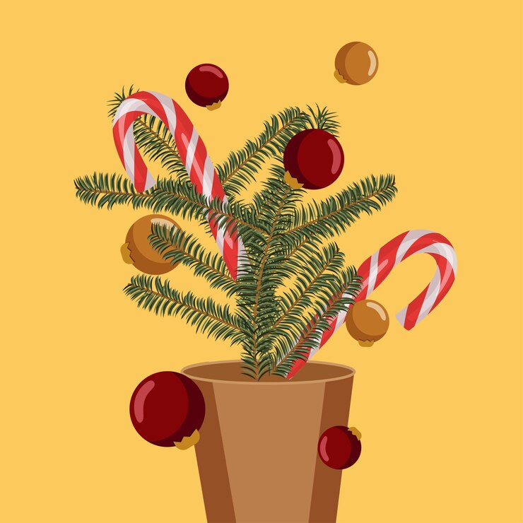 Vector cristmas compostition christmas decor decorative illustration