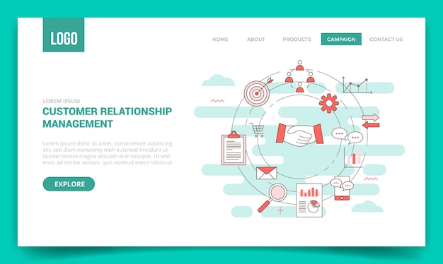 Crm customer relationship management concept